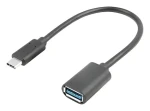 Lanberg USB-C (M) - USB-A (F) čierna / Redukcia / USB 3.1 / OTG / 15 cm (AD-UC-UA-04)