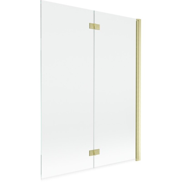 MEXEN - MIST vaňová zástena 130x150 cm 6mm 2-s, zlatá kartáčovaná, číra, pravá 8A9-130-002-55-00-P