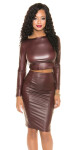 Sexy KouCla Wetlook pencil skirt with zip BORDEAUX