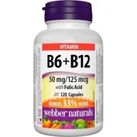 Webber Naturals B6 + B12 s Folic Acid 120 cps (05102)