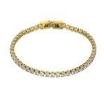 Marc Malone Tenisový pozlátený náramok Tessa White Bracelet MCB23057G