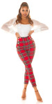 Sexy Koucla checkered Highwaist Pants red XL