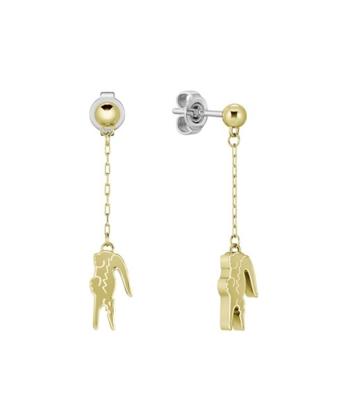 Lacoste Visiace pozlátené náušnice s príveskami krokodíla Crocodile 2040472