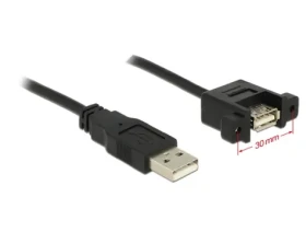 DeLock kábel USB 2.0 Type-A samec gt; USB 2.0 Type-A samica priskrutkovateľná 1 m (85106-DE)