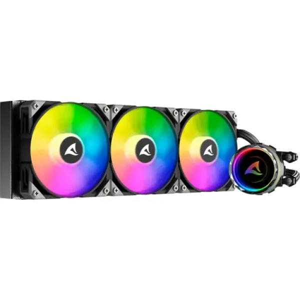 Sharkoon S90 RGB AIO 360mm / 3x 120mm / 2000 RPM / 71 CFM / 35dB / 4-pin / Intel AMD (4044951038015)