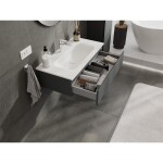MEXEN/S - Orio kúpeľňová skrinka 90 cm s umývadlom Vela, 1 šuplík, grafit mat/biela mat 91A10-09023-1-BF66-W23M01