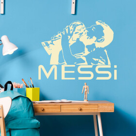 Veselá Stena Samolepka Lionel Messi pohár Farba: béžová, Veľkosť: 100 x 75 cm