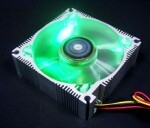 AeroCool Aerofán ALU-Quad Green / Hliníkový svietiaci ventilátor / 80X80X25mm (ID012874)