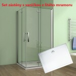 H K - Obdĺžnikový sprchovací kút MELODY R908, 90x80 cm sa zalamovacím dverami vrátane sprchovej vaničky z liateho mramoru SE-MELODYR908 / SE-ROCKY-9080