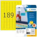 Herma Viacúčelové etikety žlté 25,4x10 mm / snímateľné, papier matný / 20 listov / 3780 ks (4243)