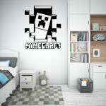 Veselá Stena Samolepka Minecraft hra Farba: zelená, Veľkosť: 60 x 71 cm
