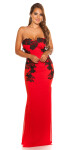 Sexy KouCla Long-Dress with embroidery red