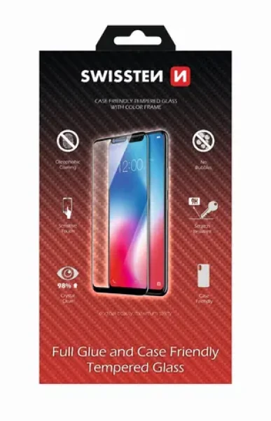 SWISSTEN FULL GLUE COLOR FRAME CASE FRIENDLY sklo pre SAMSUNG GALAXY A8 2018 amp; A5 2018 čierna (54501741)