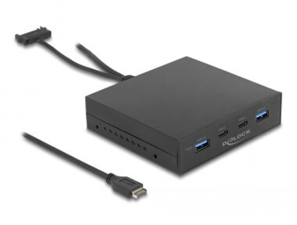 DeLock Predný panel 3.5 2x USB 3.2 Gen 2 A amp; 2x USB 3.2 Gen 2 C čierna (64057)