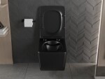 MEXEN - Vera závesná WC misa Rimless vrátane sedátka s slow-slim, Duroplast, čierna mat 30164070