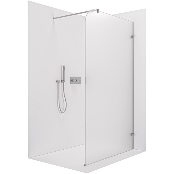 CERANO - Sprchová zástena Walk-in Orbis Round - Pravá - 8 mm - guľatá vzpera - chróm, mliečne sklo - 120x200 CER-999944