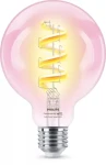 WiZ LED žiarovka G95 číra / Múdra žiarovka / E27 / 2200-6500K / 470 lm / RGB / stmievateľná (SKL000481807)