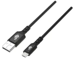 Silikónový USB - MicroUSB kábel 1 m čierna / Dátový kábel / Quick Charge (AKTBXKU2MISI10B)