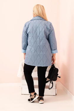 Dámska prešívaná bunda Plus Size s golierom a gombíkom Denim UNI