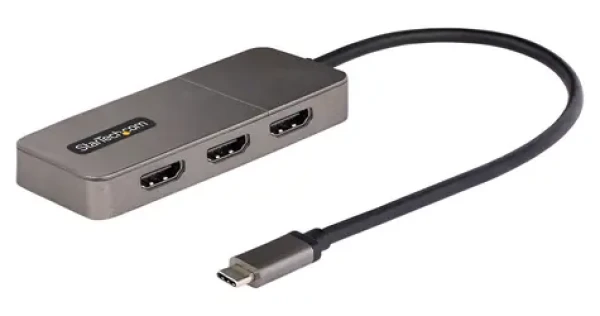 StarTech USB-C MST Hub šedá / 3portový hub / 3× HDMI / 4K 60Hz / iba Windows (MST14CD123HD)