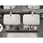 MEXEN/S - Rivel kúpeľňová skrinka pod umývadlo 140, 2 zásuvky, reliéf, grafit mat 91A20-14047-2-BFF66