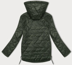 Tenká prešívaná plus size bunda v khaki farbe S'West (B8361-11) odstíny zelené 52