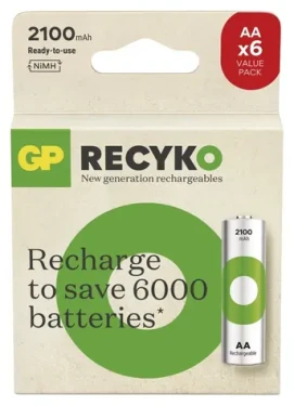 GP ReCyko AA (HR6) 2100mAh 6ks / Nabíjacie batérie / NiMH (1032226212)
