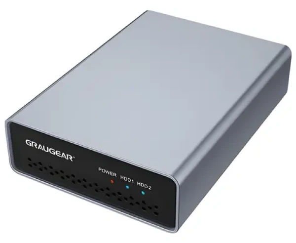GrauGear / Externé RAID puzdro / 2x 2,5" HDD/SSD / USB-C 3.2 Gen 2 / RAID 0,1 (G-25RD2-AC-10G)