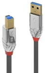 Lindy Cromo Line USB 3.0 AB sivá / USB kábel / USB-A / USB-B / 5 Gbit / s / 0,5 m (36660)