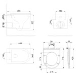 INVENA - Závesná WC misa, GLAMOUR, vrátane soft/close sedátka CE-92-001-L