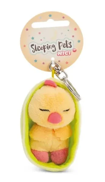 Nici GREEN kľúčenka spiaca Kuriatko + svetlo zelený košík 12 cm