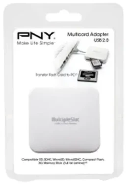 PNY All in One / Čítačka pamäťových kariet / USB 2.0 / biela (AXP724)