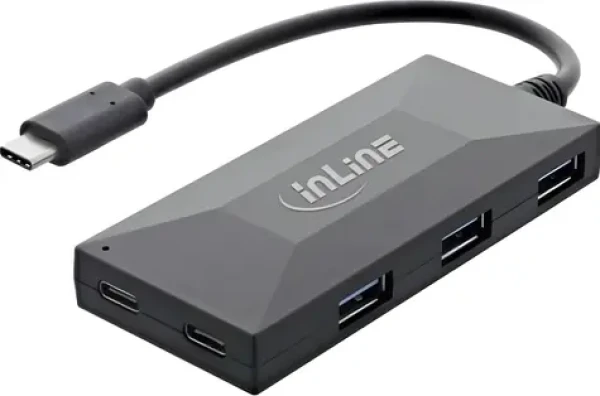 InLine Hub 35398 čierna / USB hub / 2x USB-C / 3x USB-A 3.2 Gen1 (35398)