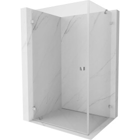 MEXEN/S - Lunar-B sprchovací kút dvere krídlové ľavá 85 x 80, transparent, chróm 832-085-080-01-00-L