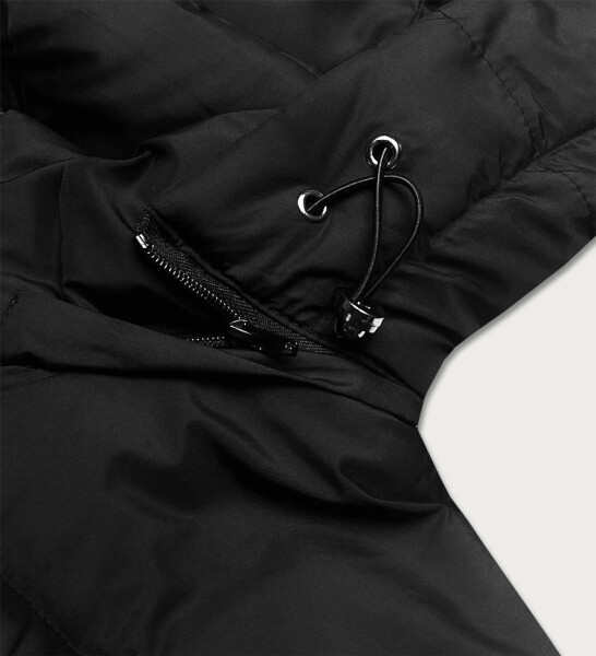 Čierna prechodná krátka bunda s kapucňou (16M9080-392) odstíny černé XL (42)