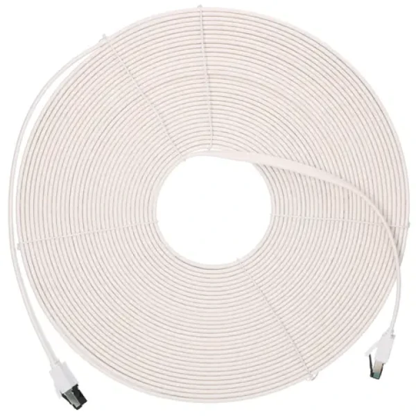 Extralink Cat.8 U/FTP biela / Patch kábel / 20 m / 40 Gbit/s / plochý