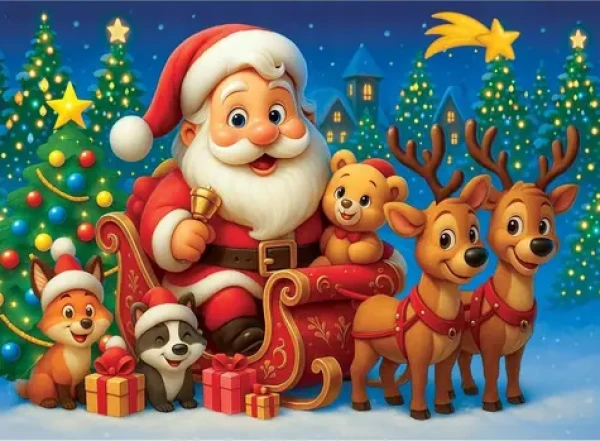 Wooden City Drevené puzzle Santa Claus