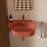 OMNIRES - OVO M+ umývadlo na dosku/závesné - ľavé, 55 x 38 cm, terracotta mat; OVO555UWLTE