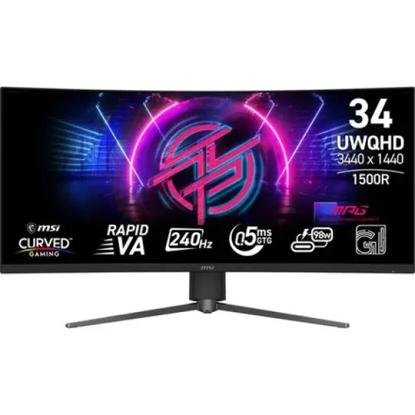 34" MSI MPG 346CQRF X24 čierna / VA / 3440x1440 / 21:9 / 4000:1 / 400cd-m2 / DP + HDMI + USB-C / VESA (MPG 346CQRF)