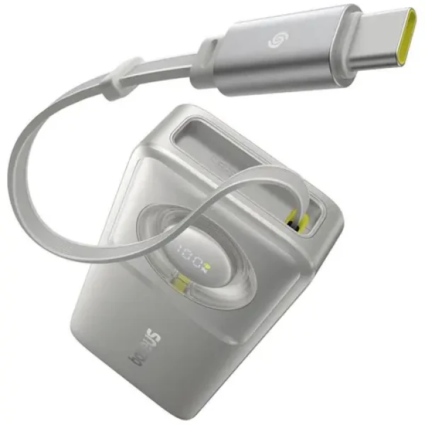 Baseus Free2Pull 10000mAh 30W s káblom USB-C sivá / Powerbanka / 2xUSB-C (P10073701843-00)