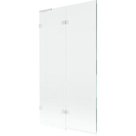 MEXEN/S - Lunar L vaňová zástena 2-krídlová ľavá 100 x 150, transparent, biela 897L-100-100-20-00-L