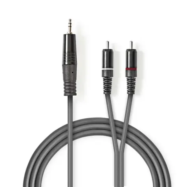 Nedis Stereo Audio kábel jack 3.5 mm (M) - 2x RCA (M) 3.00 m tmavo šedá (COTH22200GY30)