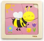 VIGA Drevené puzzle Včela 4 dieliky