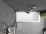 MEXEN/S - Cube obdĺžniková vaňa 180 x 80 cm s panelom + vaňová zástena 50, transparent, chróm 550518080X9505000001