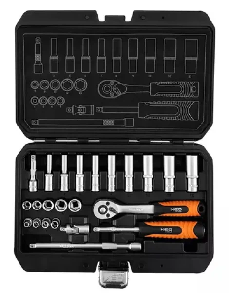 Neo Tools 10-231 / Sada náradia a nástrčných hlavíc / veľkosť 1/4 / 23 ks (10-231)