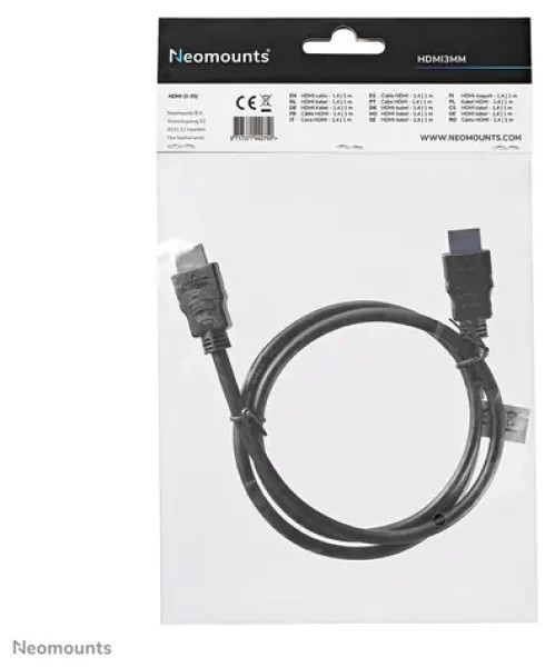Neomounts HDMI3MM čierna / Kábel HDMI / High Speed / 1 m / 10,2 Gbit/s (HDMI3MM)