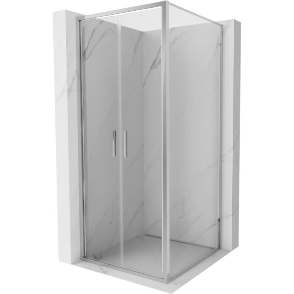 MEXEN/S - Exo sprhcový kút dvere krídlové 90 x 90, transparent, chróm 814-090-090-01-00