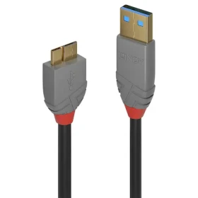 Lindy Anthra Line USB-A - Micro-USB B čierna / Kábel / USB 3.2 Gen 1 / 1 m / 5 Gbit/s (36766)