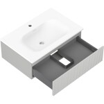 MEXEN/S - Rivel kúpeľňová skrinka 70 cm s umývadlom Vela, 1 šuplík, reliéf, šedá mat/biela mat 91A20-07023-1-BF62-W23M01
