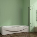 H K - Vaňová zástena S33 130x140cm - trojdielna sklopná, číre sklo SE-S33-130